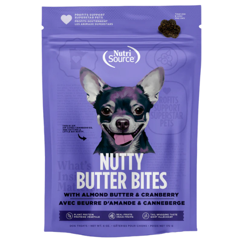 NutriSource Dog Nutty Butter Bites Cranberry & Almond Butter Treats 6oz