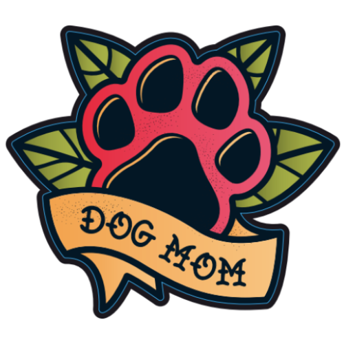"Dog Mom" Paw Leaf Large Sticker