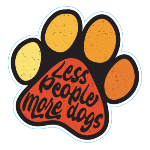 "Less People More Dogs" Paw Large Sticker