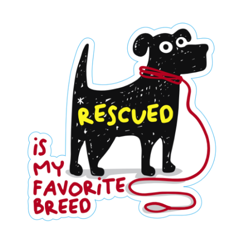 Dog Sayings - Favorite Rescue Breed - Sticker - La