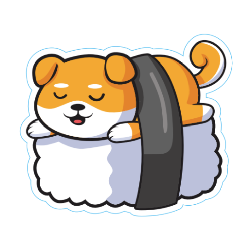 Sushi Dog Large Sticker