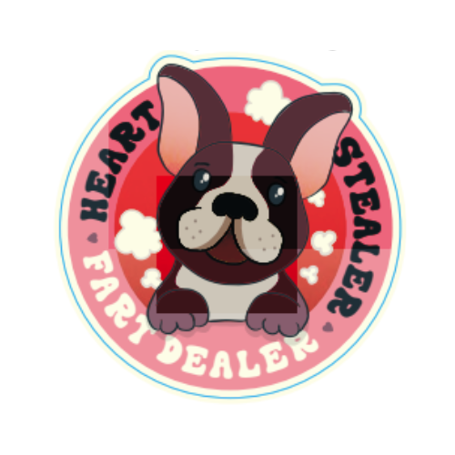 "Heart Stealer Fart Dealer" Dog Large Sticker