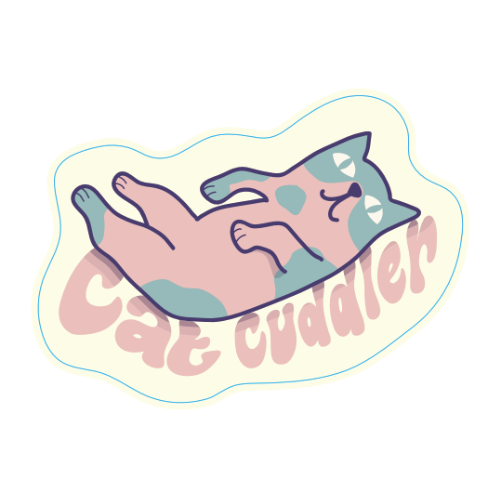 "Cat Cuddler" Large Sticker