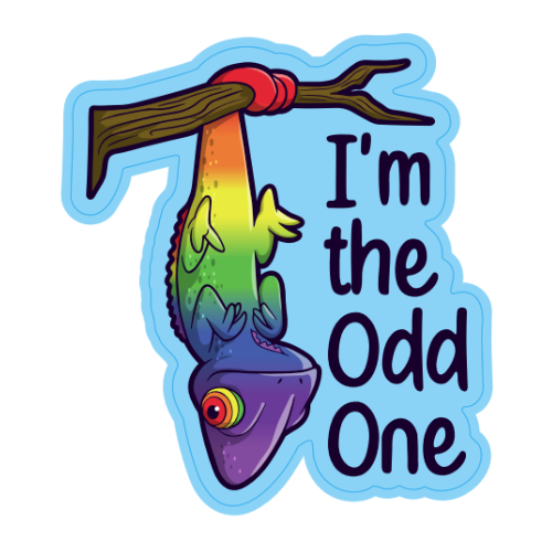"Im The Odd One" Chameleon Large Sticker