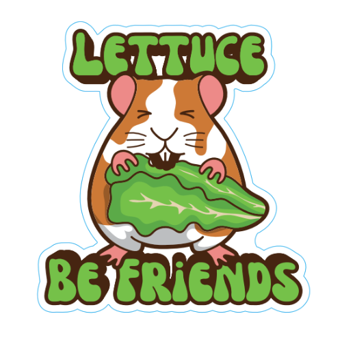 "Lettuce Be Friends" Large Sticker