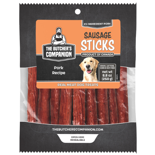 The Butchers Companion Dog Treat Pork Sausage Sticks 6.2oz
