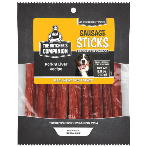 The Butchers Companion Dog Treat Pork & Liver Sticks 6.2oz