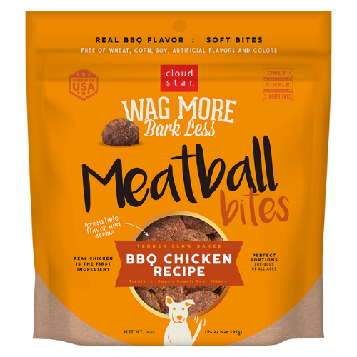 Wag More Bark Less Dog Treat Grain Free Chicken Meatball Bites 14oz