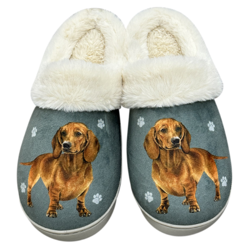 Red Dachshund Slippers LG XL