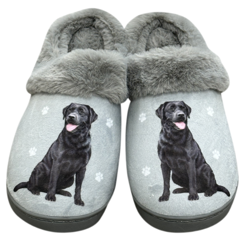 Black Labrador Slippers LG XL