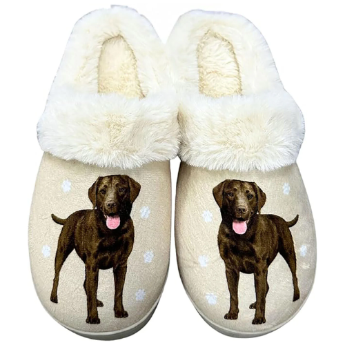 Chocolate Labrador Slippers LG XL