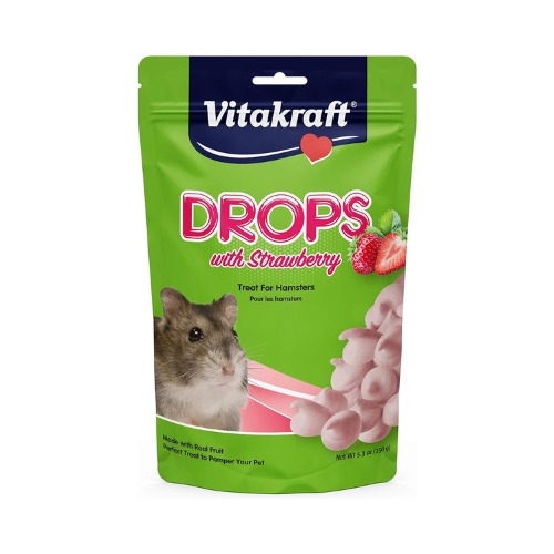 Vitakraft Hamster Treats Drops with Strawberry 5.3oz