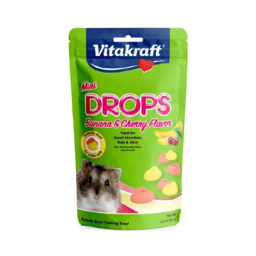 Vitakraft Drops Mini Banana & Cherry Treats For Small Animals 2.5oz