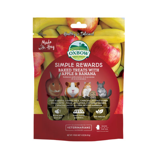 Oxbow Simple Rewards Treats Baked Apple & Banana 3oz