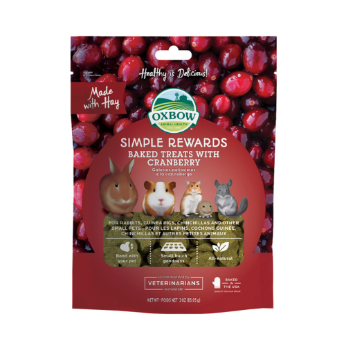 Oxbow Simple Rewards Treats Baked Cranberry 3oz