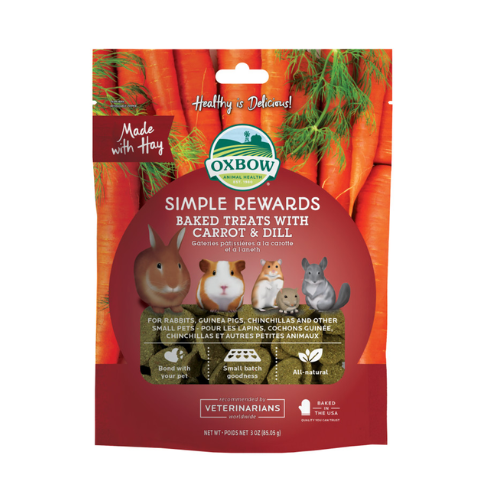Oxbow Simple Rewards Treats Baked Carrot 3oz