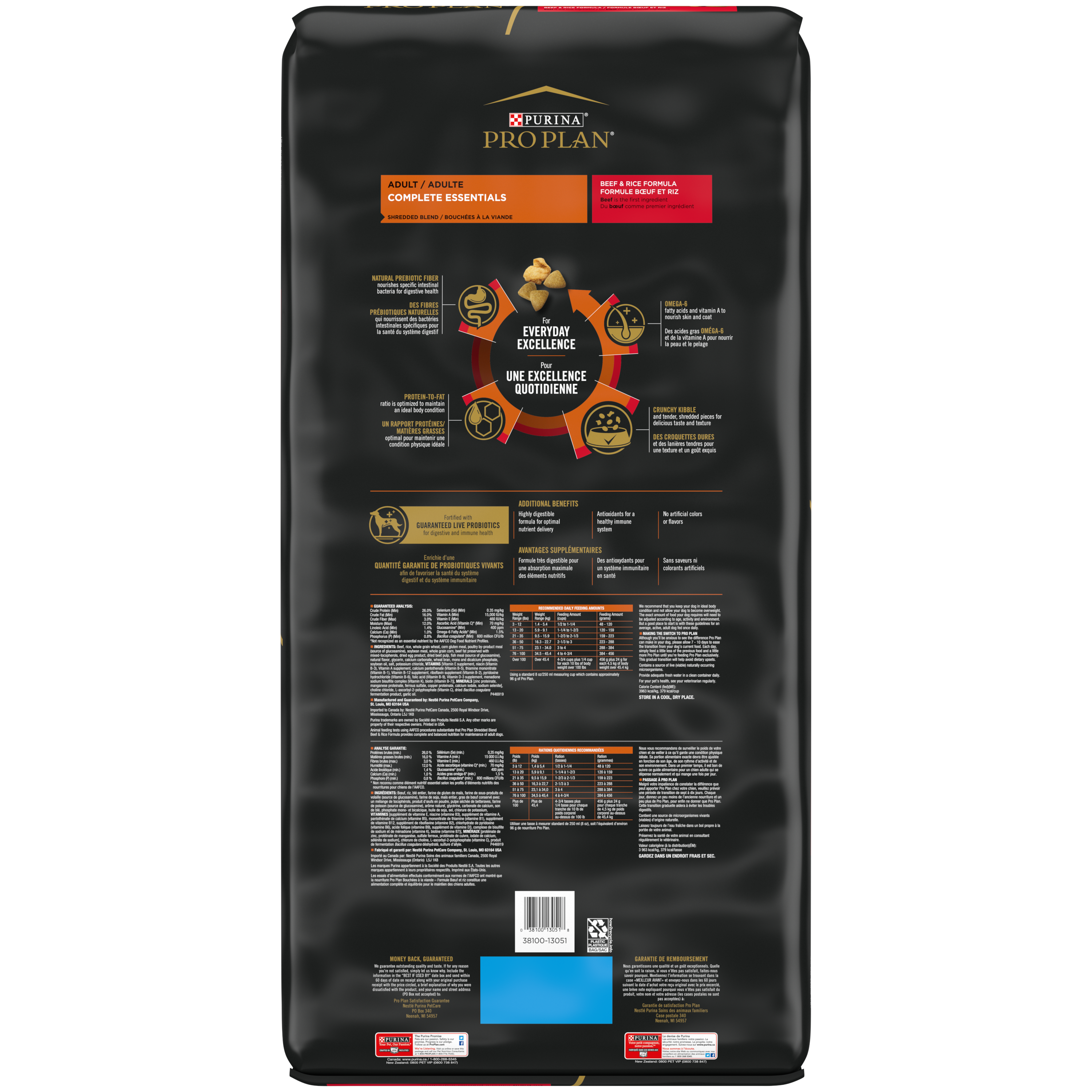 Purina Pro Plan Dog Complete Essentials Beef & Rice Shredded 35#