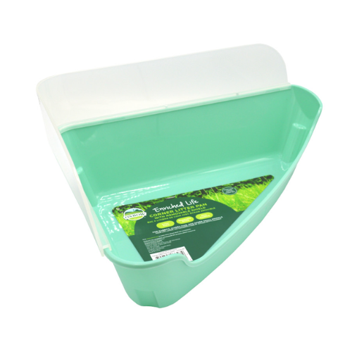 Oxbow Enriched Life Corner Litter Pan With Removable Shield