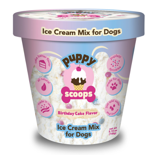 Puppy Scoops Ice Cream Mix Birthday Cake Flavored With Sprinkles