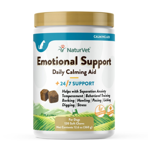 NaturVet Emotional Support Daily Dog Calming Aid Soft Chews 120ct