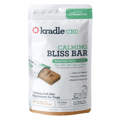 Kradle Calming CBD Peanut Butter Bliss Bar for Dogs 2ct