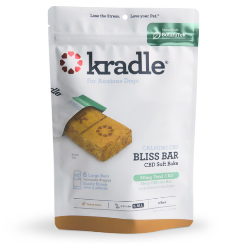 Kradle Calming CBD Peanut Butter Bliss Bar for Dogs 6ct