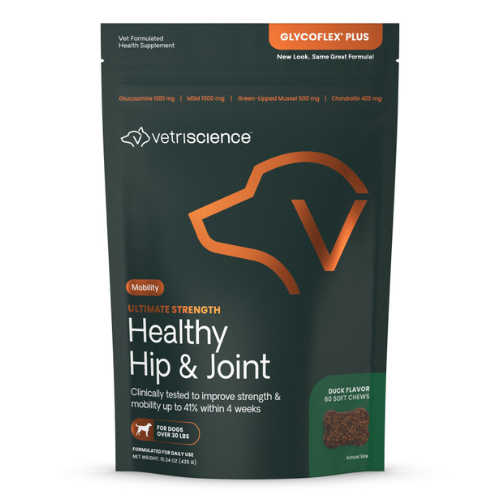 VetriScience Glycoflex+ Hip & Joint Dog Supplement Duck Flavor Soft Chew