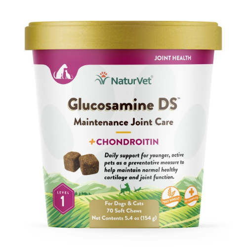NaturVet Glucosamine DS+ Joint Stage 1 Supplement Soft Chews 70ct