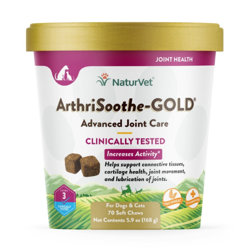 NaturVet ArthriSoothe Gold Advanced Joint Stage 3 Supplement Soft Chews 70ct