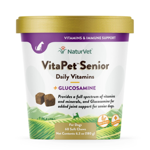 NaturVet VitaPet Senior Dog Daily Vitamins with Glucosamine Soft Chews 60ct