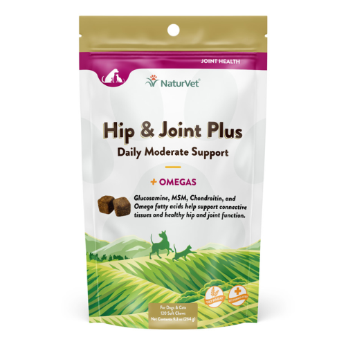 NaturVet Hip & Joint+ Omegas Supplement Soft Chews 120ct