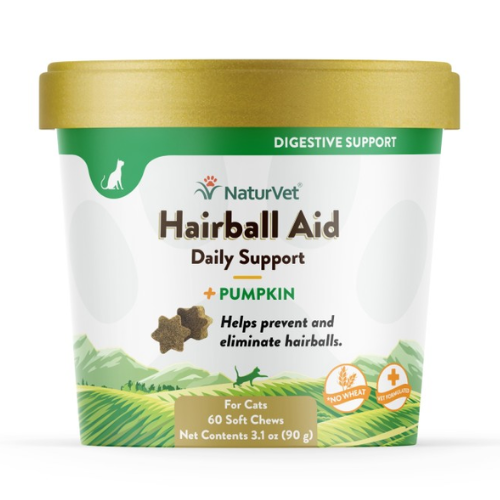 NaturVet Cat Hairball Aid Supplement Chews 60ct
