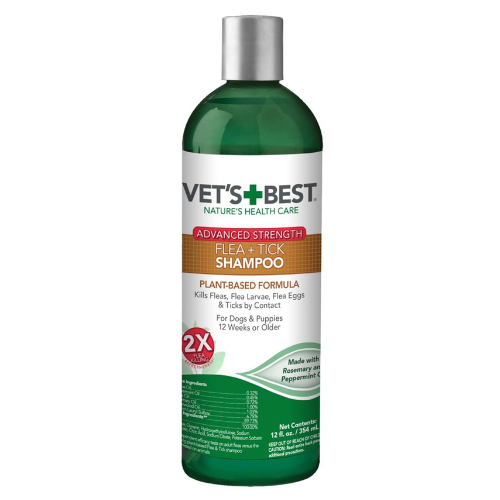 Vets Best Advanced Strength Flea & Tick Dog Shampoo 12oz