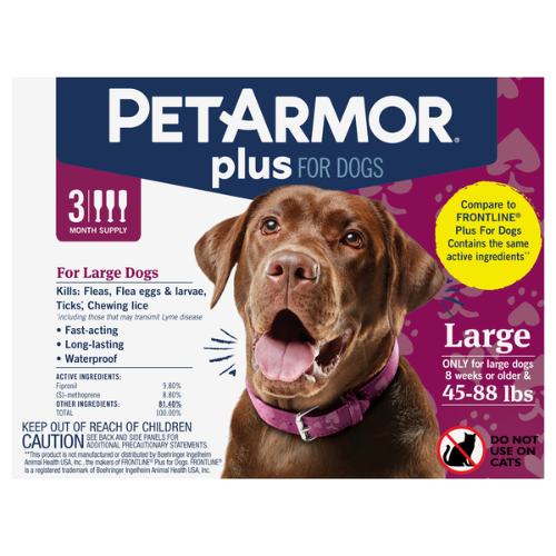 Pet Armor Plus Flea & Tick Prevention Large Dogs 45-88# 3 Dose