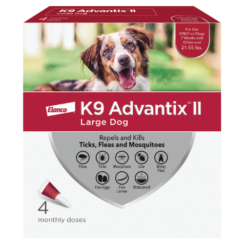 K9 Advantix II Topical Extra Dog 21-55# Flea & Tick Treatment 4CT Elanco
