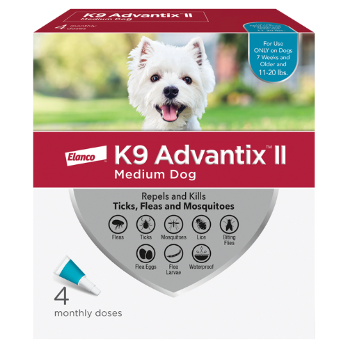 K9 Advantix II Topical Extra Dog 11-20# Flea & Tick Treatment 4CT Elanco