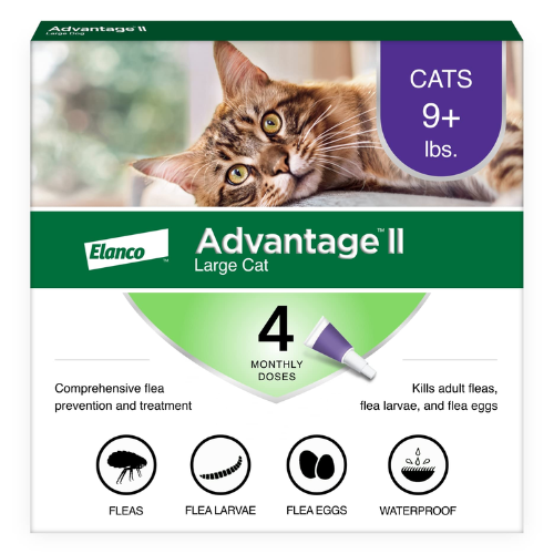 Advantage II Topical Large Cat 9#+ Flea Treatment 4CT Elanco