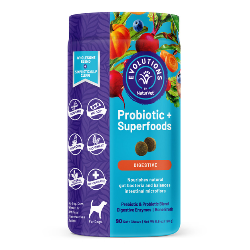 Evolutions By Naturvet Dog Probiotic + Superfoods Soft Chew 90ct