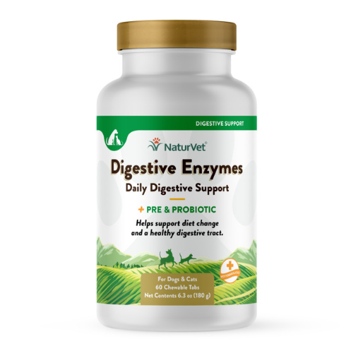 NaturVet Digestive Enzymes with Probiotics Tablets 60CT