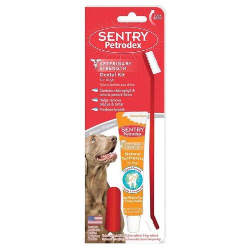 Sentry Petrodex Dog Dental Care Kit Peanut Toothpaste 2.5oz