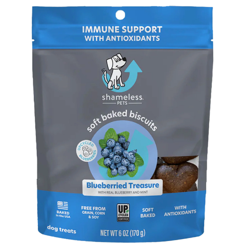 Shameless Dog Treats Grain Free Blueberried 6oz