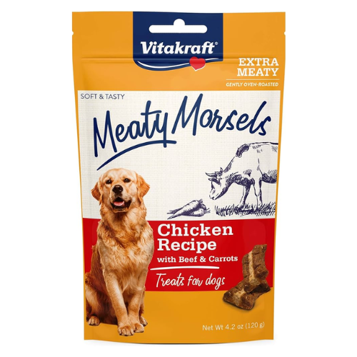 Vitakraft Dog Treats Meaty Morsels Chicken With Beef & Carrots 4.2oz