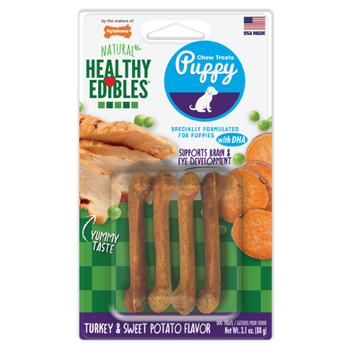 Nylabone Healthy Edibles Puppy Petite Turkey Sweet Potato 4 Pack