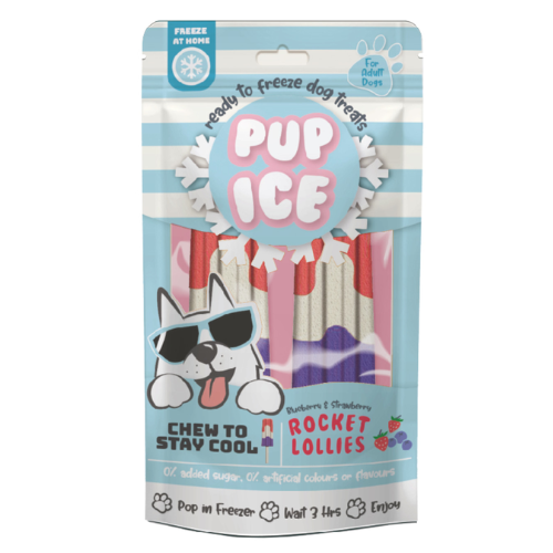 Pup Ice Strawberry & Blueberry Lollies Medium 2 Pack