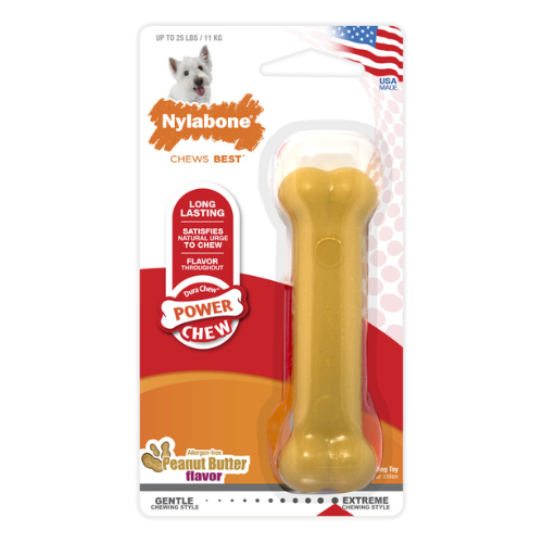 Nylabone Dura Chew Dog Barbell Peanut Butter Regular
