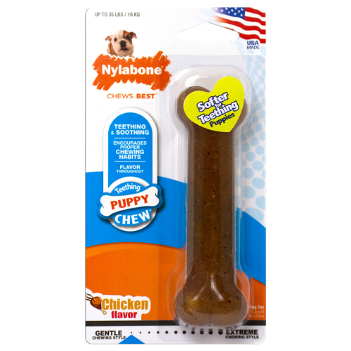 Nyla Puppy Chew Toy Bone Wolf