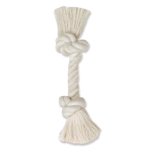 Mammoth Dog Toy White Bone Rope Medium