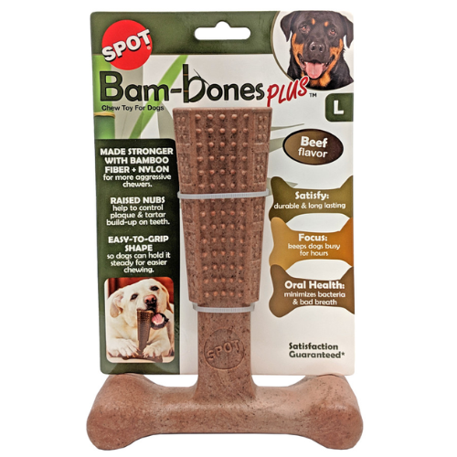 Spot Dog Toy Bambone Nylon Dental Chew Plus Beef 7''