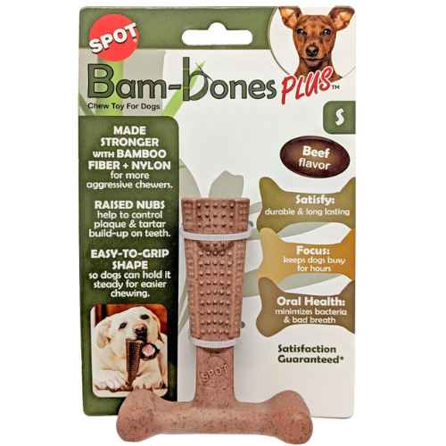 Spot Dog Toy Bambone Nylon Dental Chew Plus Beef 4''