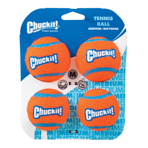 Chuckit! Dog Toy Tennis Ball Medium 4 Pack